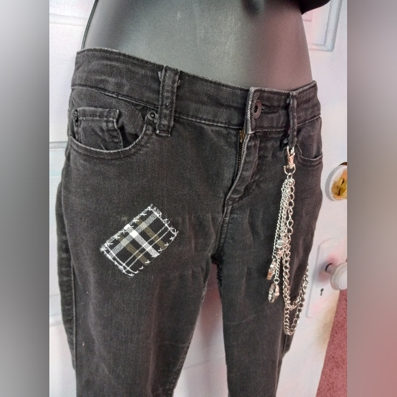 Frankensteins Monster & Bride mashup custom OOAK unique skinny jeans! - Picture 9 of 12